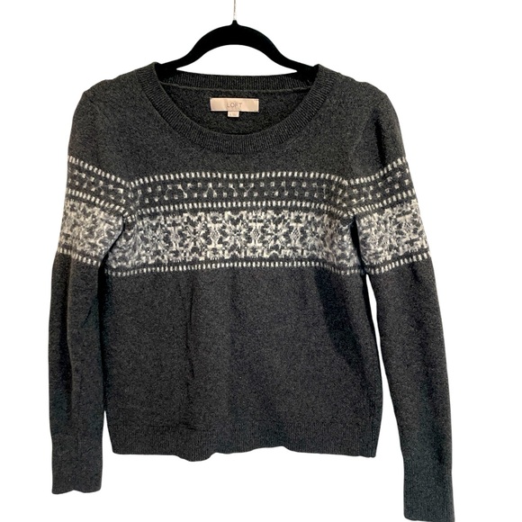 Loft Snowflake Pullover Top Small - Picture 1 of 7